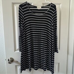 Anthropologie Black and White Striped Dress